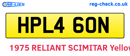 HPL460N are the vehicle registration plates.