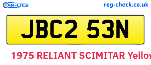 JBC253N are the vehicle registration plates.
