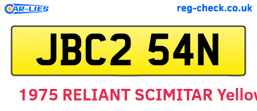 JBC254N are the vehicle registration plates.
