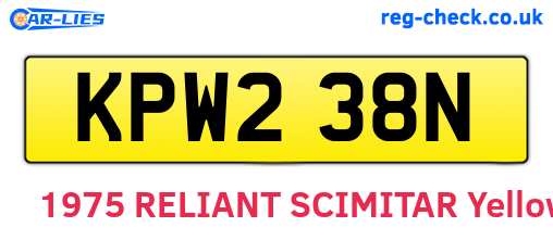 KPW238N are the vehicle registration plates.