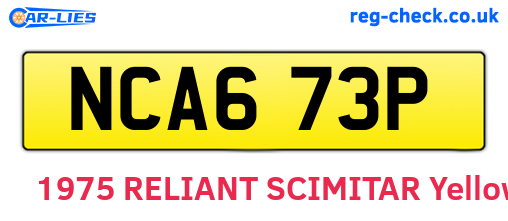 NCA673P are the vehicle registration plates.