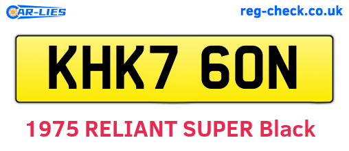 KHK760N are the vehicle registration plates.
