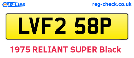 LVF258P are the vehicle registration plates.