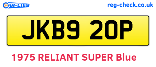 JKB920P are the vehicle registration plates.