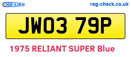 JWO379P are the vehicle registration plates.