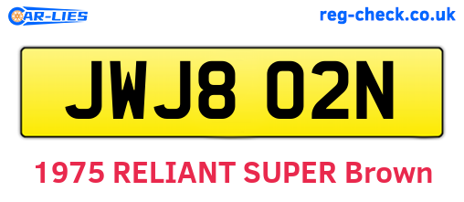 JWJ802N are the vehicle registration plates.