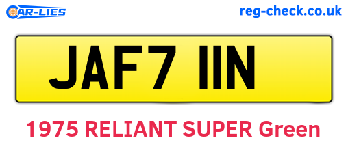 JAF711N are the vehicle registration plates.