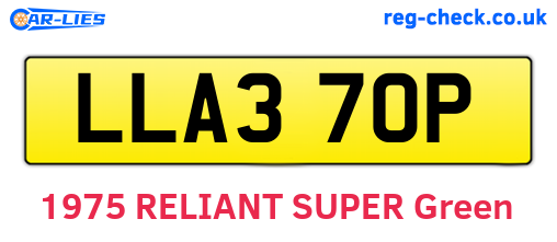 LLA370P are the vehicle registration plates.