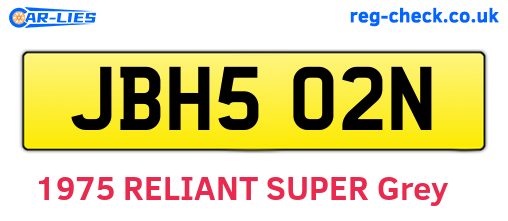 JBH502N are the vehicle registration plates.
