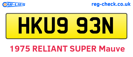 HKU993N are the vehicle registration plates.