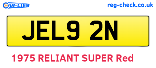 JEL92N are the vehicle registration plates.