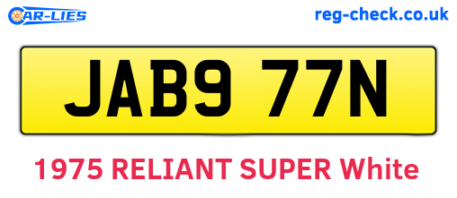 JAB977N are the vehicle registration plates.