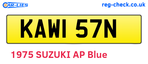 KAW157N are the vehicle registration plates.