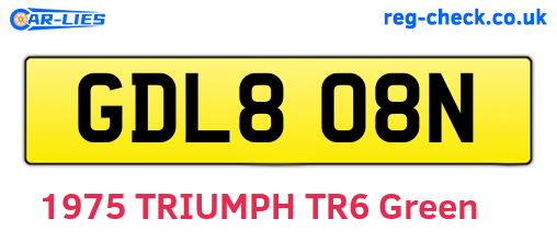 GDL808N are the vehicle registration plates.