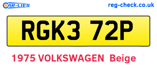 RGK372P are the vehicle registration plates.