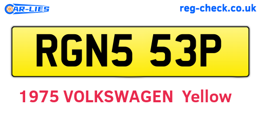 RGN553P are the vehicle registration plates.