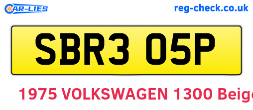 SBR305P are the vehicle registration plates.