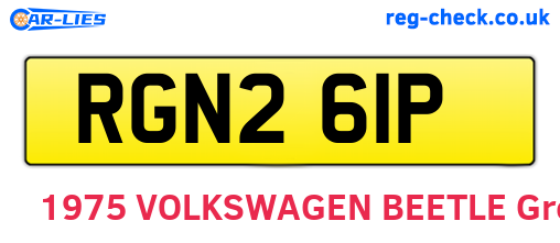 RGN261P are the vehicle registration plates.