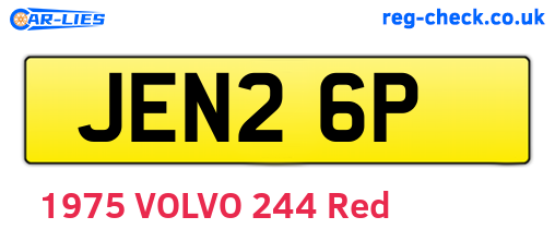 JEN26P are the vehicle registration plates.