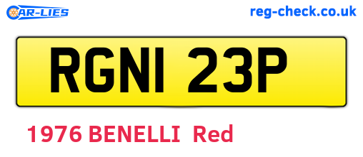 RGN123P are the vehicle registration plates.