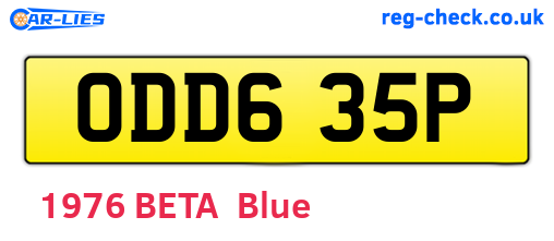 ODD635P are the vehicle registration plates.