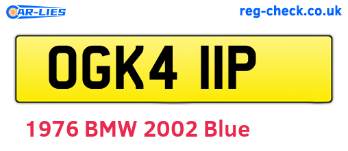 OGK411P are the vehicle registration plates.