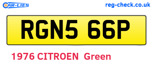 RGN566P are the vehicle registration plates.