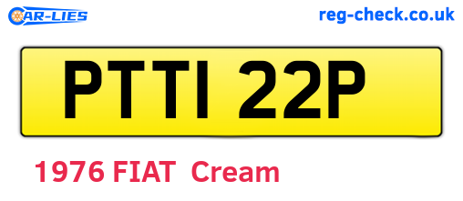 PTT122P are the vehicle registration plates.