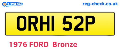 ORH152P are the vehicle registration plates.