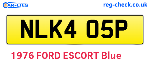NLK405P are the vehicle registration plates.
