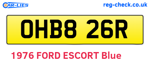 OHB826R are the vehicle registration plates.