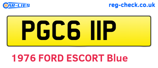 PGC611P are the vehicle registration plates.