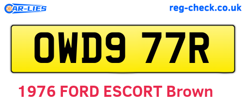 OWD977R are the vehicle registration plates.