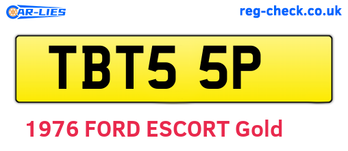 TBT55P are the vehicle registration plates.