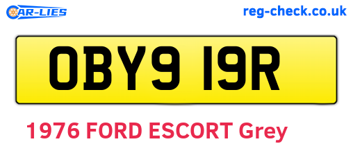 OBY919R are the vehicle registration plates.
