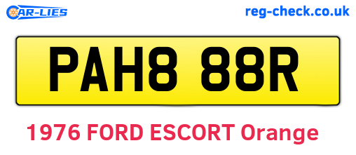 PAH888R are the vehicle registration plates.