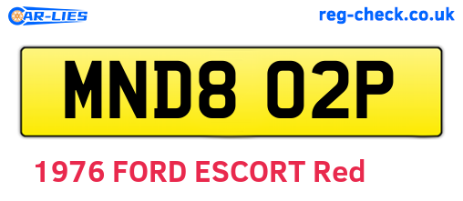 MND802P are the vehicle registration plates.