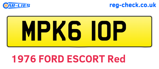 MPK610P are the vehicle registration plates.