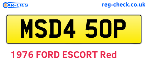MSD450P are the vehicle registration plates.