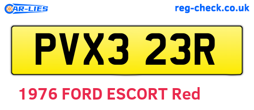 PVX323R are the vehicle registration plates.