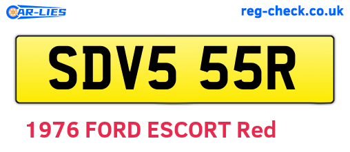 SDV555R are the vehicle registration plates.