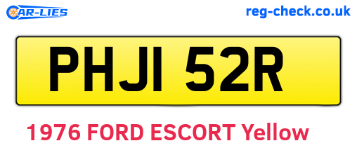 PHJ152R are the vehicle registration plates.