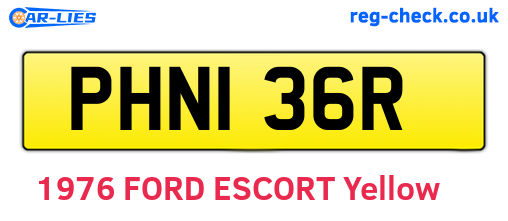 PHN136R are the vehicle registration plates.