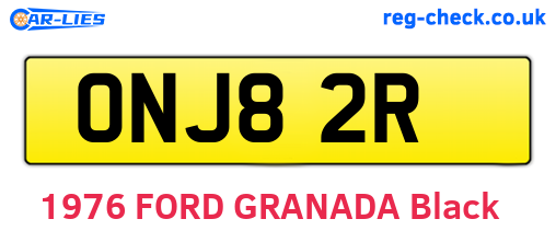ONJ82R are the vehicle registration plates.