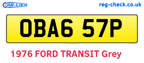OBA657P are the vehicle registration plates.
