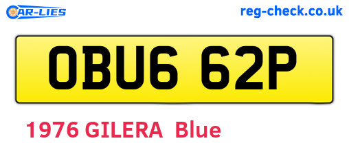 OBU662P are the vehicle registration plates.