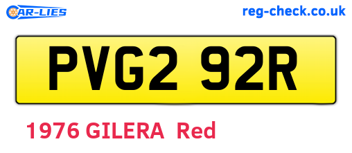 PVG292R are the vehicle registration plates.