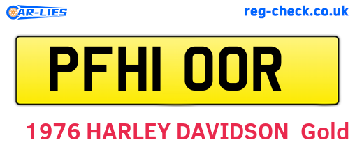 PFH100R are the vehicle registration plates.