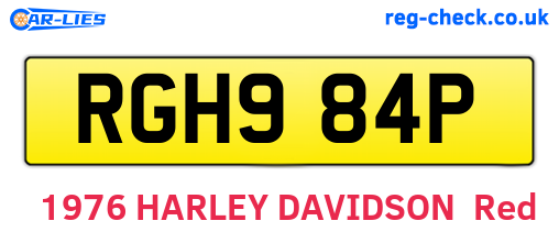 RGH984P are the vehicle registration plates.