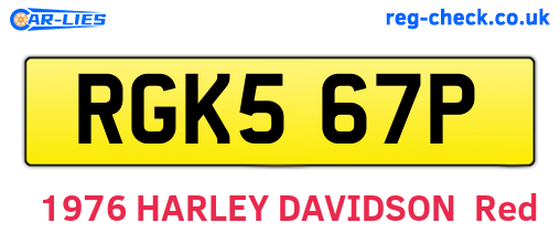 RGK567P are the vehicle registration plates.